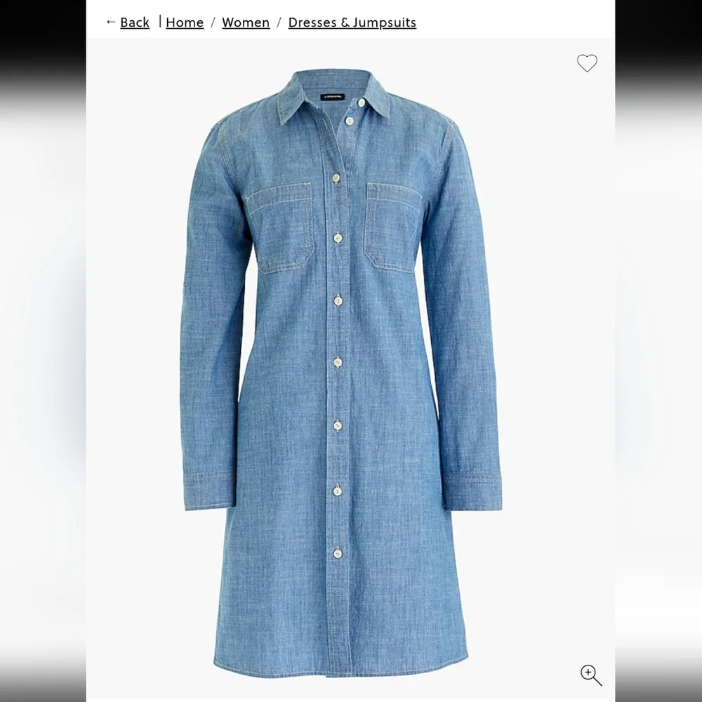 Like New! J Crew Button Up dress in indigo chambray Tunic Dress Country Chic S